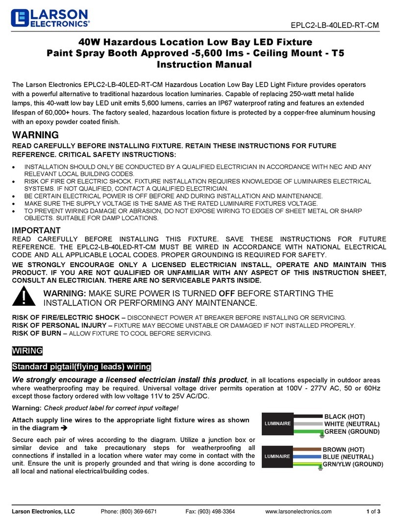 Larson Electronics EPLC2-LB-40LED-RT-CM instruction manual