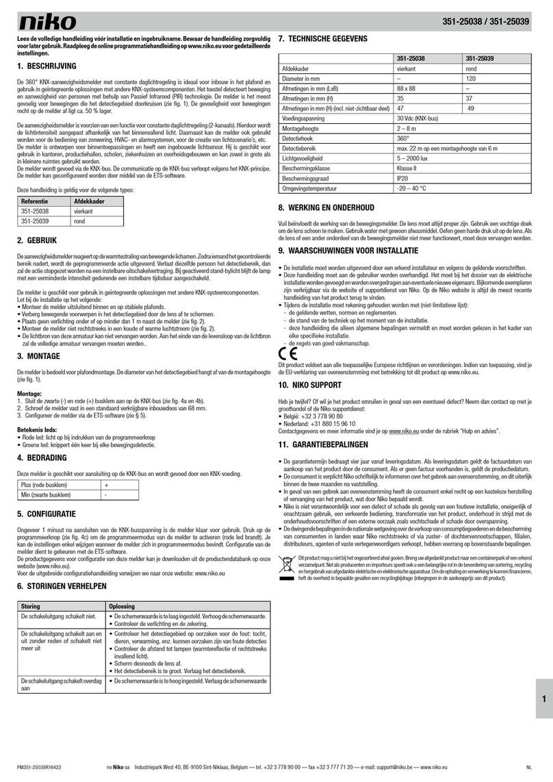 Niko 351-25038 manual