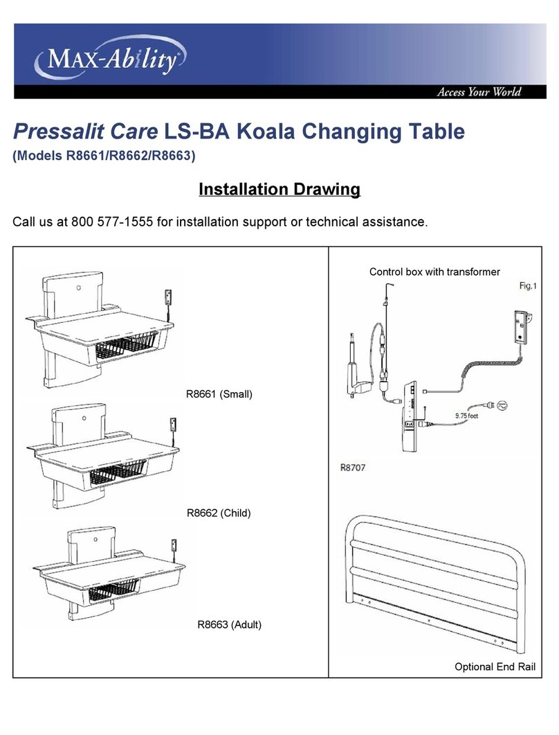 Max-Ability Pressalit Care LS-BA Koala R8661 Installation drawing Max-Ability Pressalit Care LS-BA Koala R8661 Installation drawing