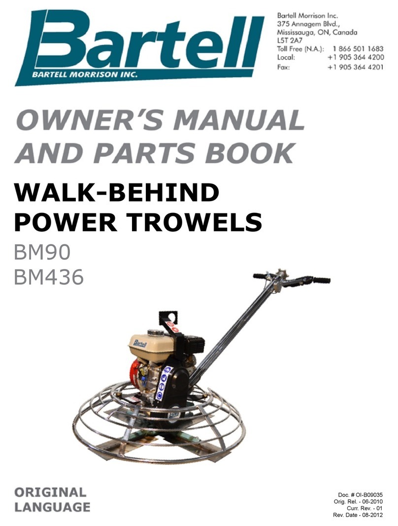 Bartell BM90 Owner's manual and parts book
