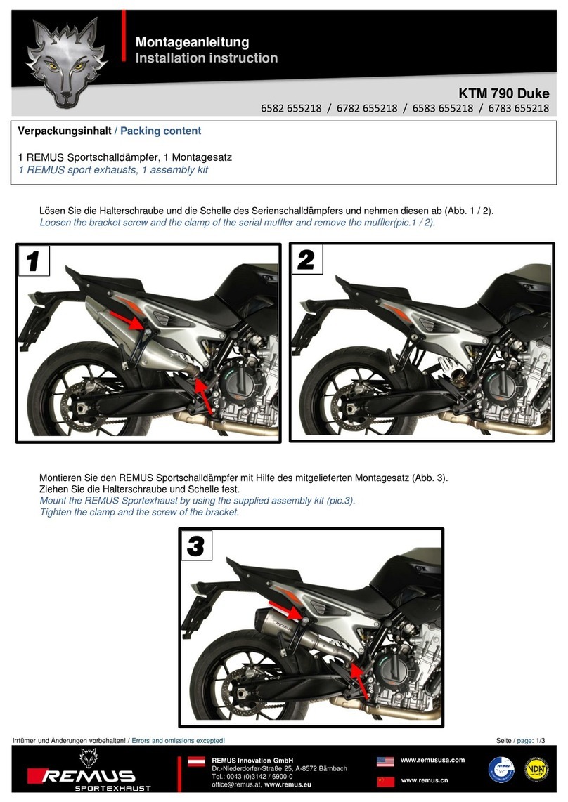 Remus 6582 655218 Installation instruction