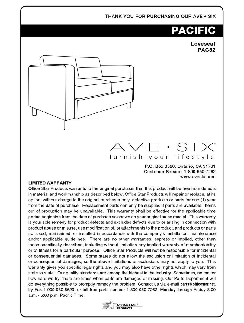 Office Star Products AVE-SIX PACIFIC PAC52 manual