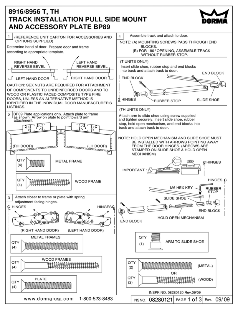 Dorma 8916 T User manual