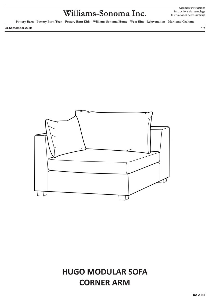 Williams-Sonoma HUGO MODULAR SOFA CORNER ARM User manual Williams-Sonoma HUGO MODULAR SOFA CORNER ARM User manual