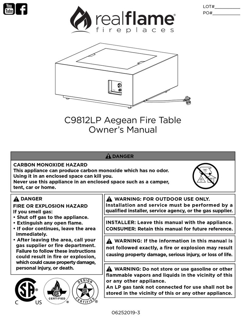 RealFlame Aegean C9812LP owner's manual RealFlame Aegean C9812LP owner's manual