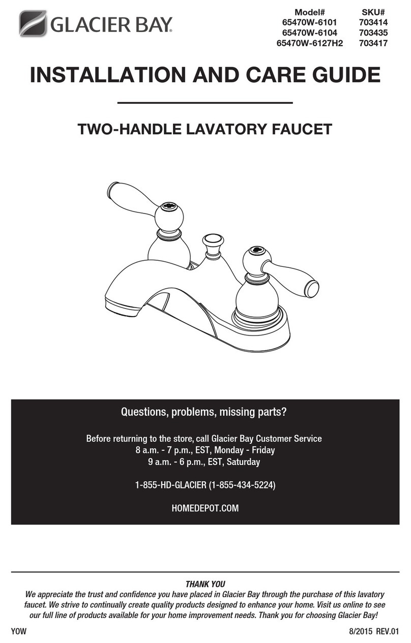Glacier bay 65470W-6101 Installation and care guide