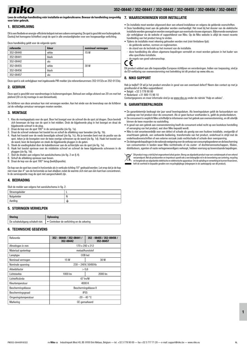 Niko 352-08440 manual