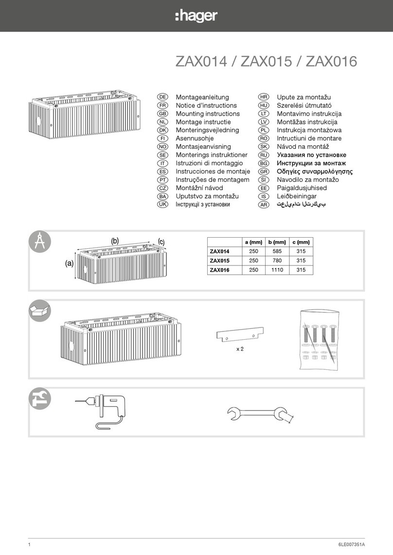 hager ZAX014 Mounting instructions