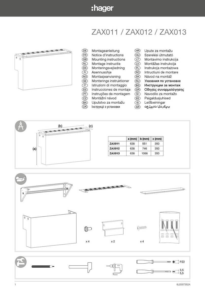 hager ZAX011 Mounting instructions