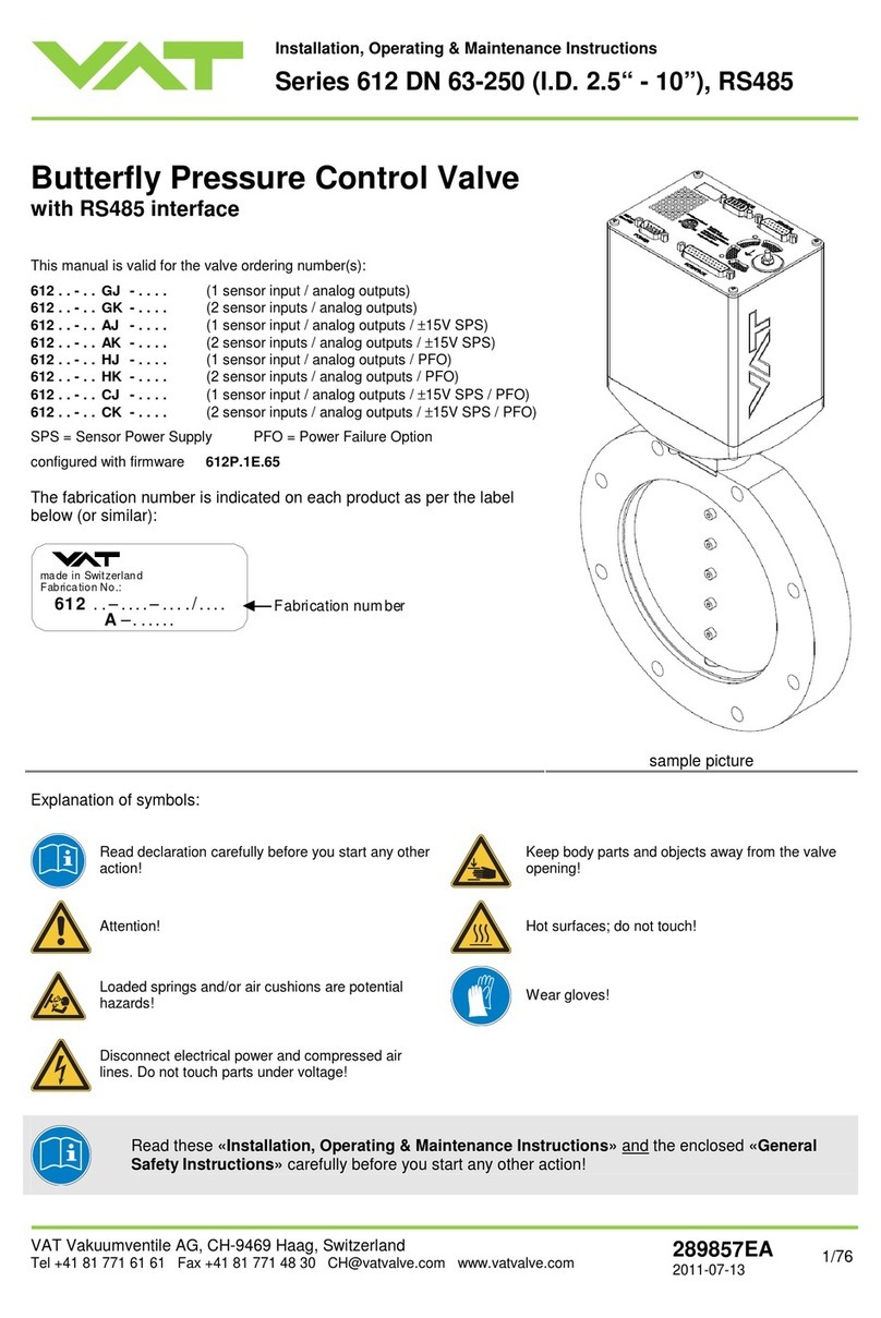 VAT Series 612 DN 63-250 Assembly instructions