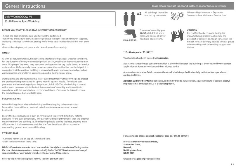 Mercia Garden Products 01RAW2010DDOW-V3 Instruction manual