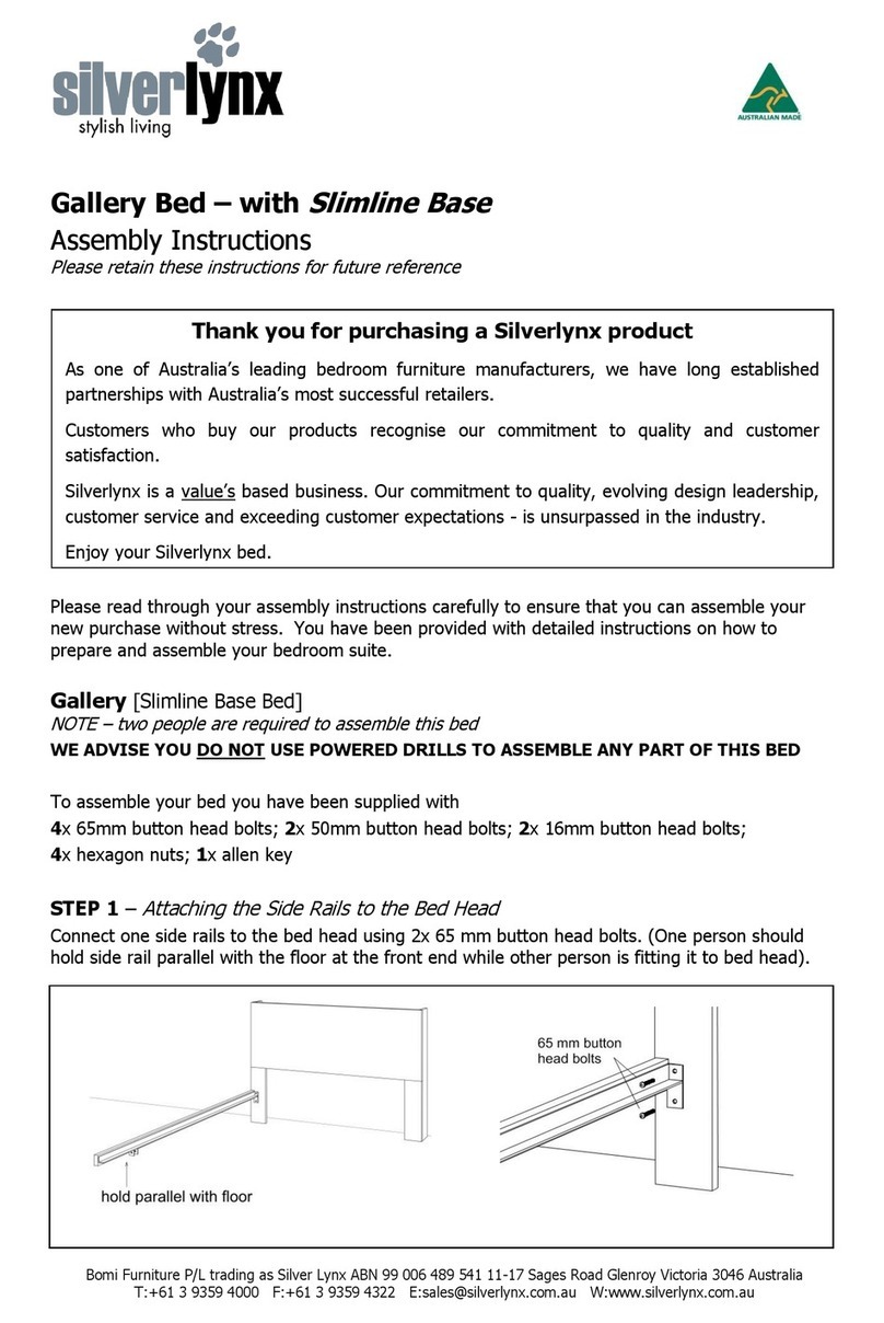 silverlynx Gallery Bed with Slimline Base Assembly instructions