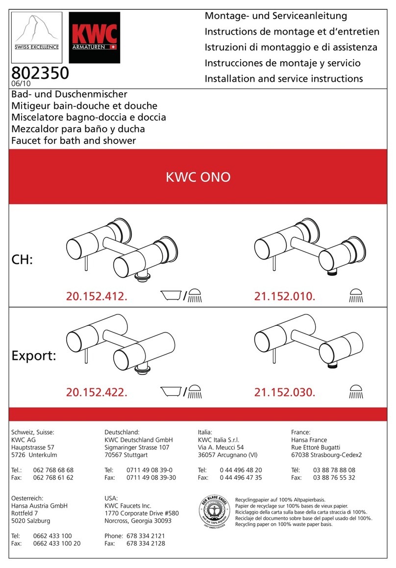 KWC ONO 20.152.412 Quick guide KWC ONO 20.152.412 Quick guide