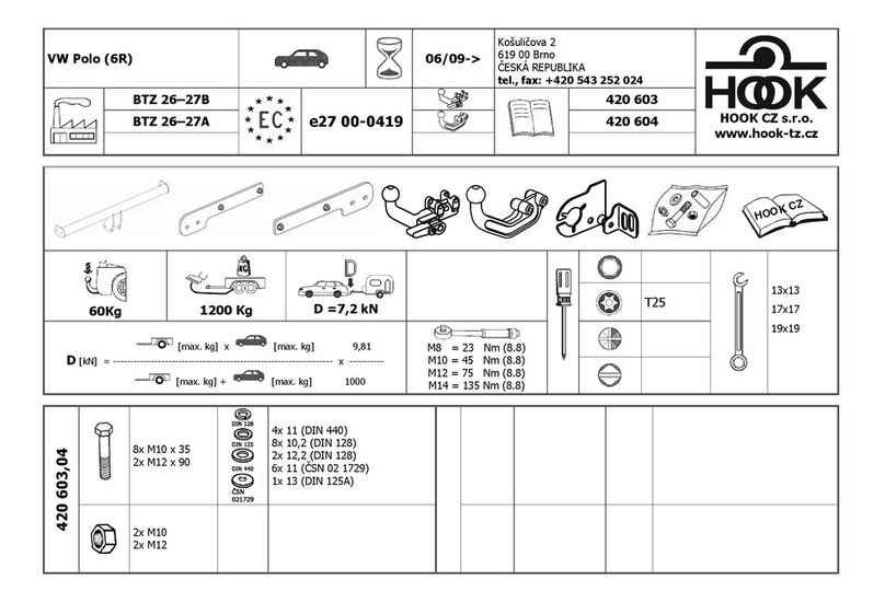 Hook 420 603 User manual