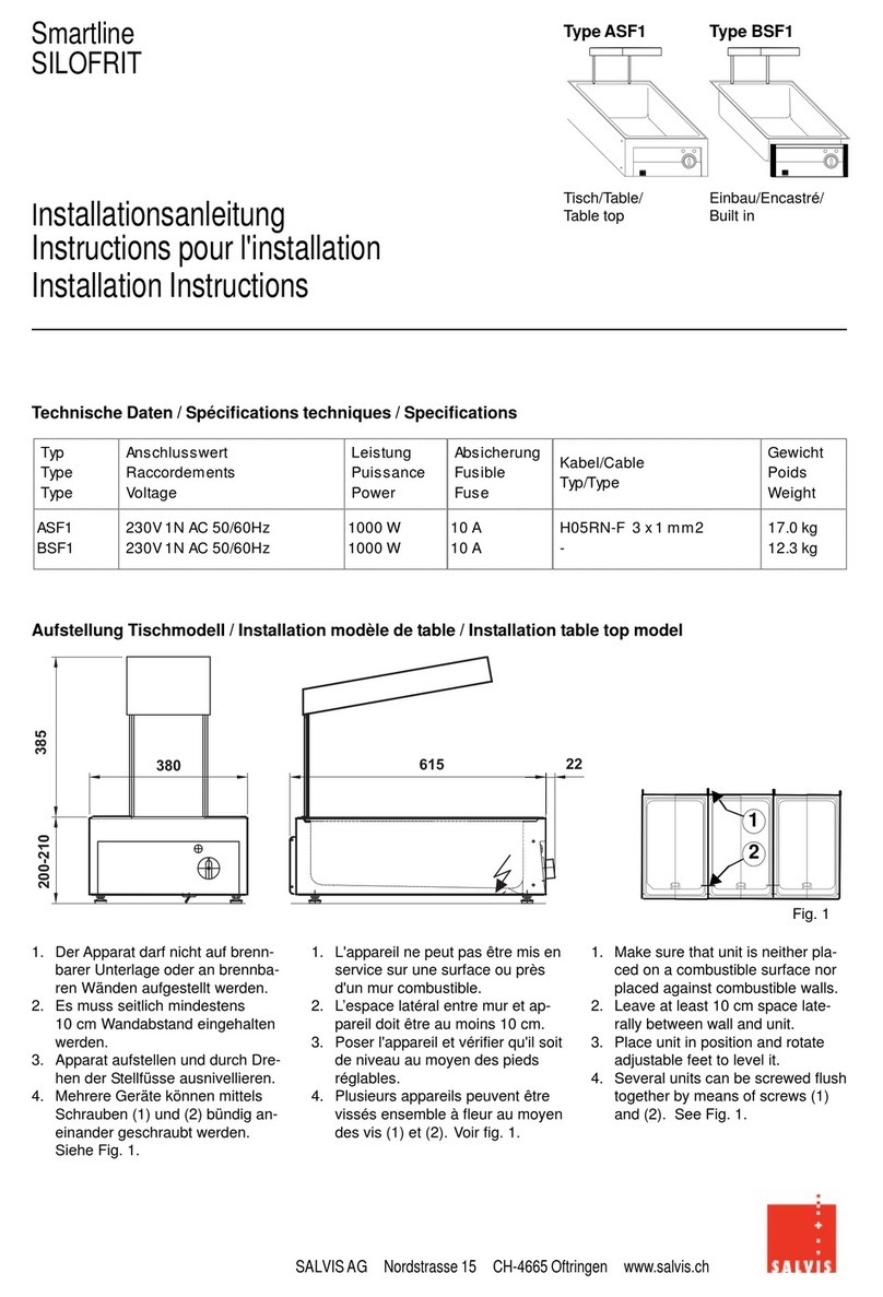 Salvis Smartline SILOFRIT Series installation instructions