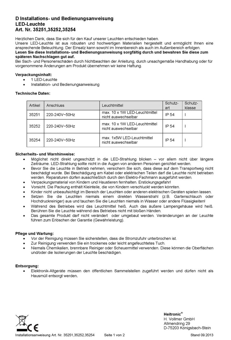 Heitronic 35251 Installation and operating instructions Heitronic 35251 Installation and operating instructions
