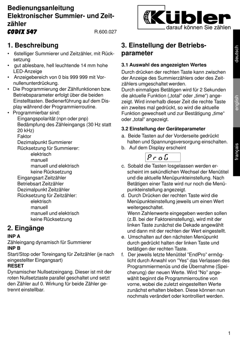Kübler CODIX 547 operating instructions