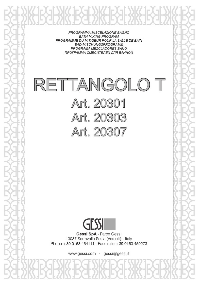 Gessi RETTANGOLO T 20301 quick start guide