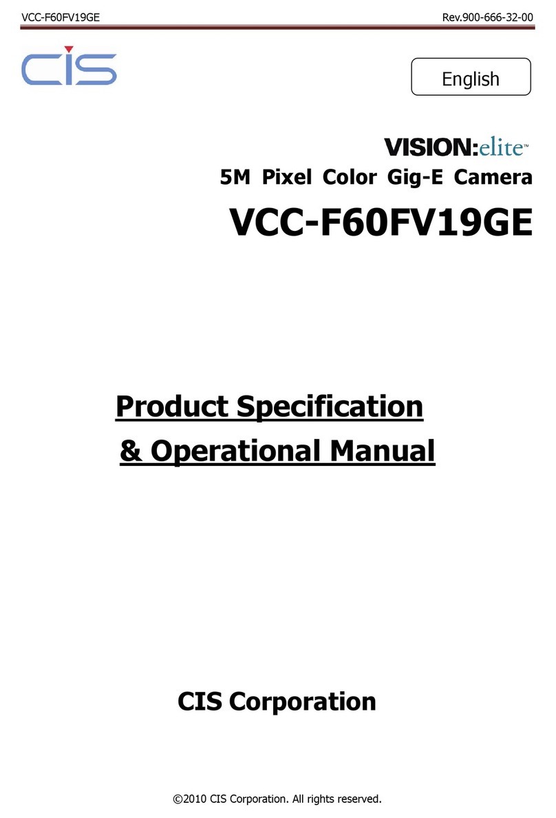 CIS VISION:elite VCC-F60FV19GE Product specification & operational manual