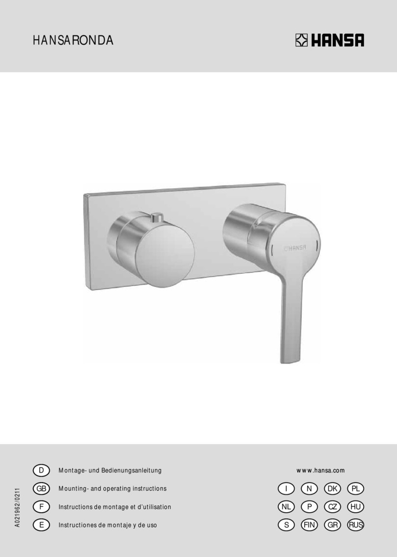 Hansa RONDA 4458 9503 Mounting and operating instructions