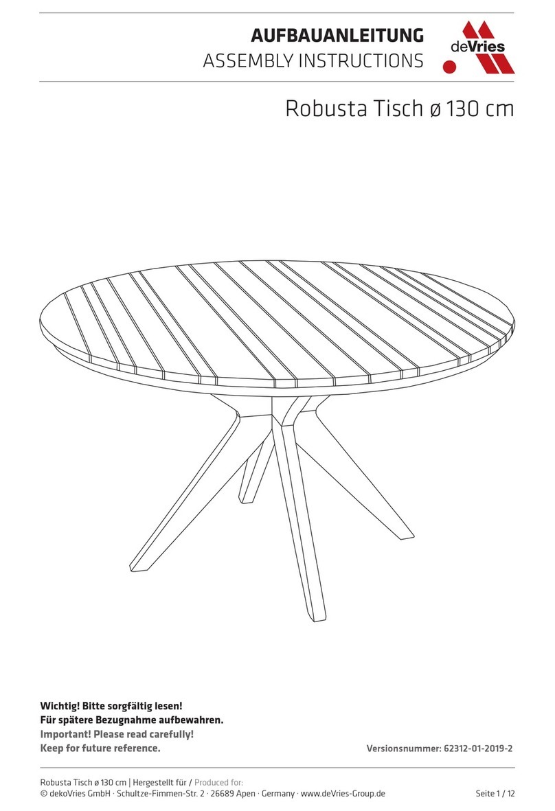 deVRIES Robusta 62312 User manual