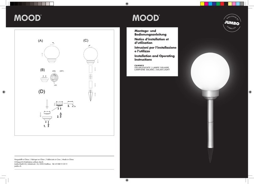 MOOD CANNES Installation and operating instructions