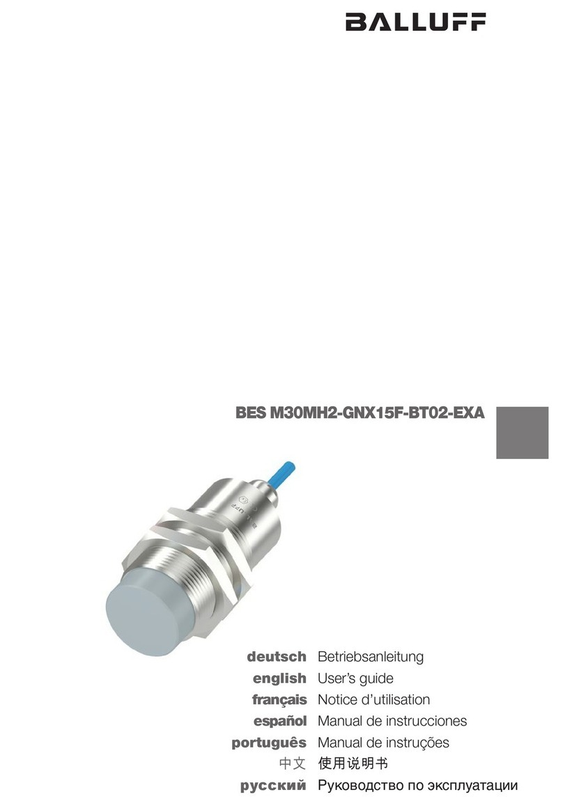Balluff BES M30MH2-GNX15F-BT02-EXA User manual