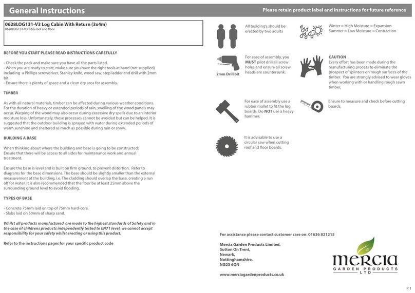 Mercia Garden Products 0628LOG131-V3 General instructions