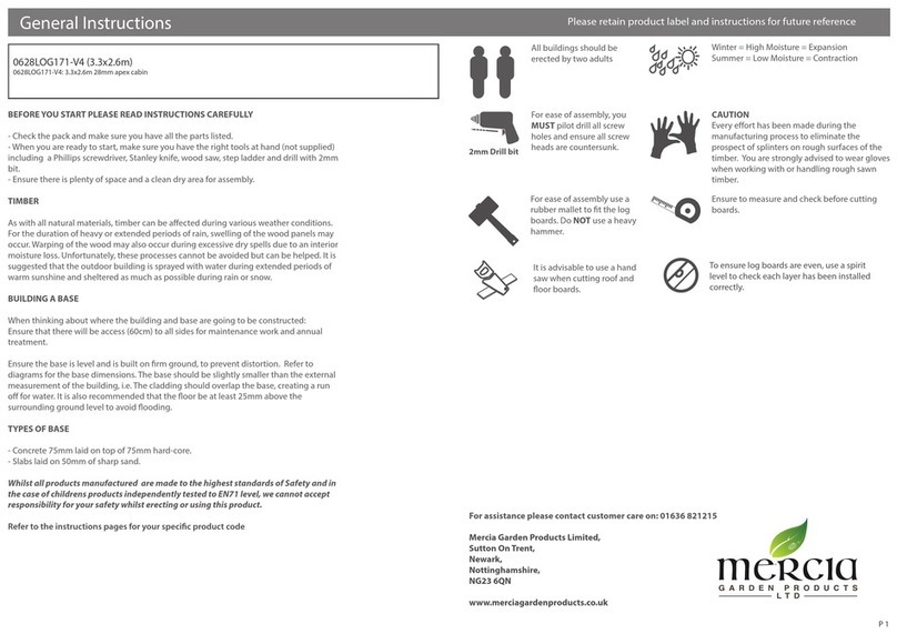 Mercia Garden Products 0628LOG171-V4 General instructions Mercia Garden Products 0628LOG171-V4 General instructions