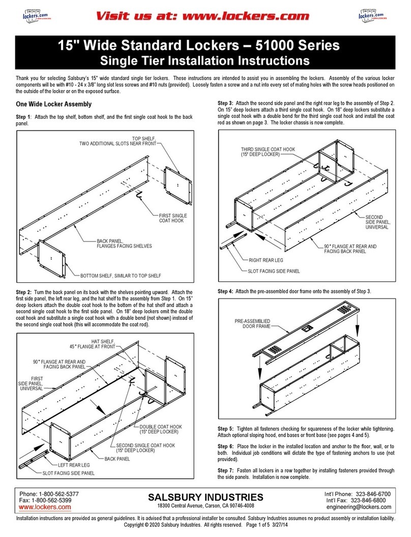 Salsbury Industries 51000 Series installation instructions