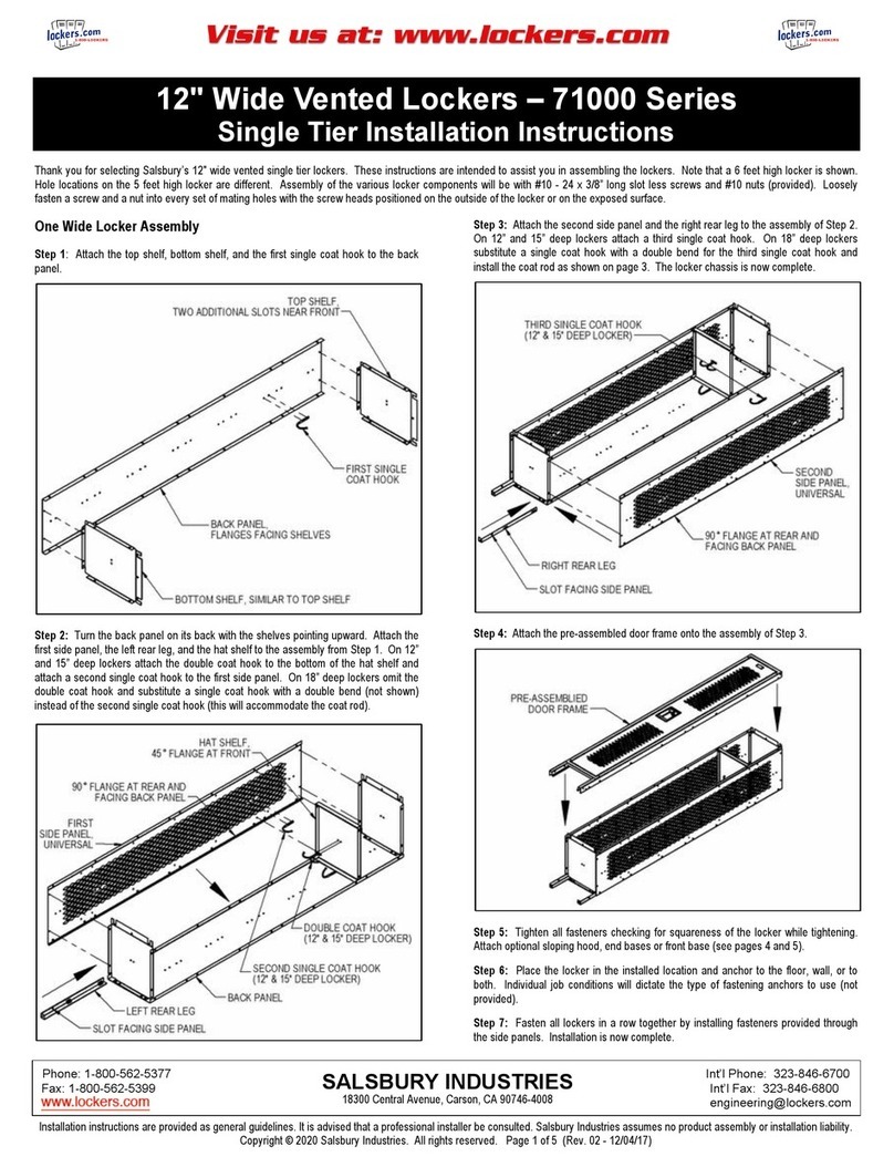 Salsbury Industries 71000 Series installation instructions