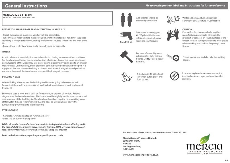 Mercia Garden Products 0628LOG125-V4 Instruction manual Mercia Garden Products 0628LOG125-V4 Instruction manual