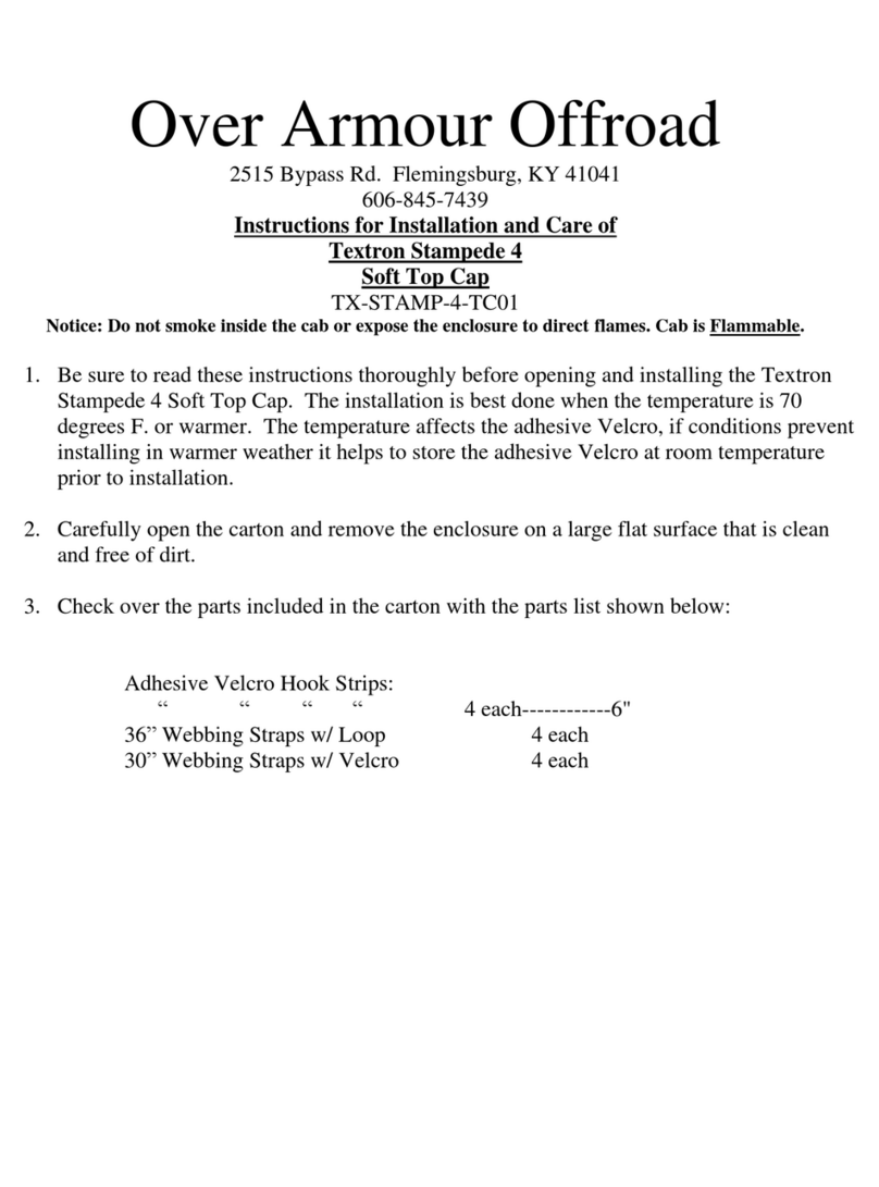 Over Armour Offroad TX-STAMP-4-TC01 Instructions for Installation and Care