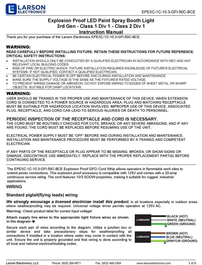 Larson Electronics EPEXC-1C-10.3-GFI-50C-BCE instruction manual