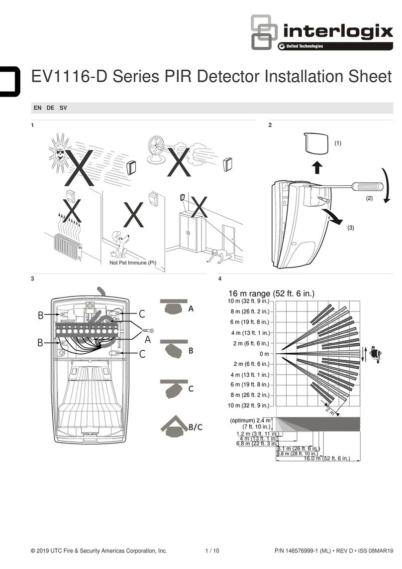 Interlogix EV1116-D Series Installation sheet