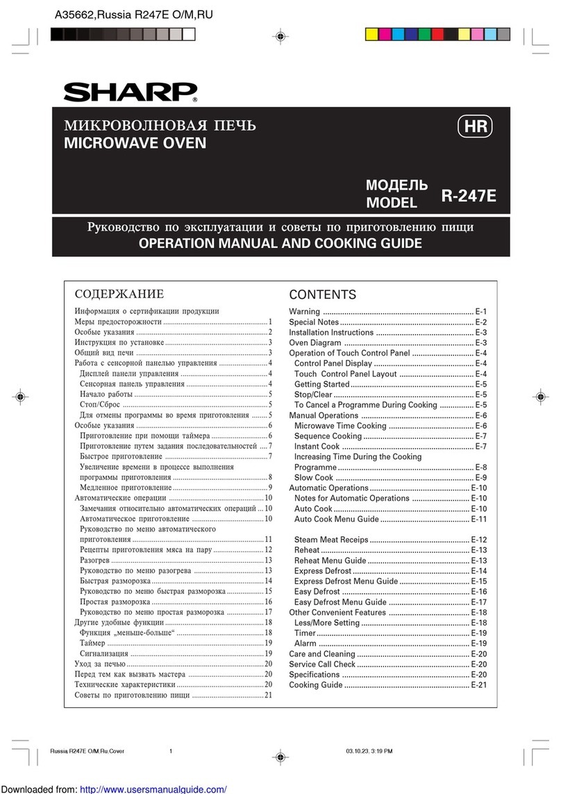 Sharp R-247E Use and care manual
