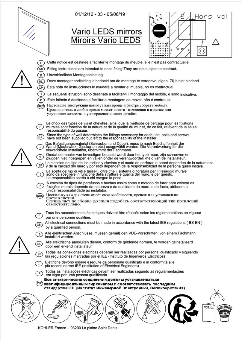 Kohler Sanijura Vario Series User manual Kohler Sanijura Vario Series User manual