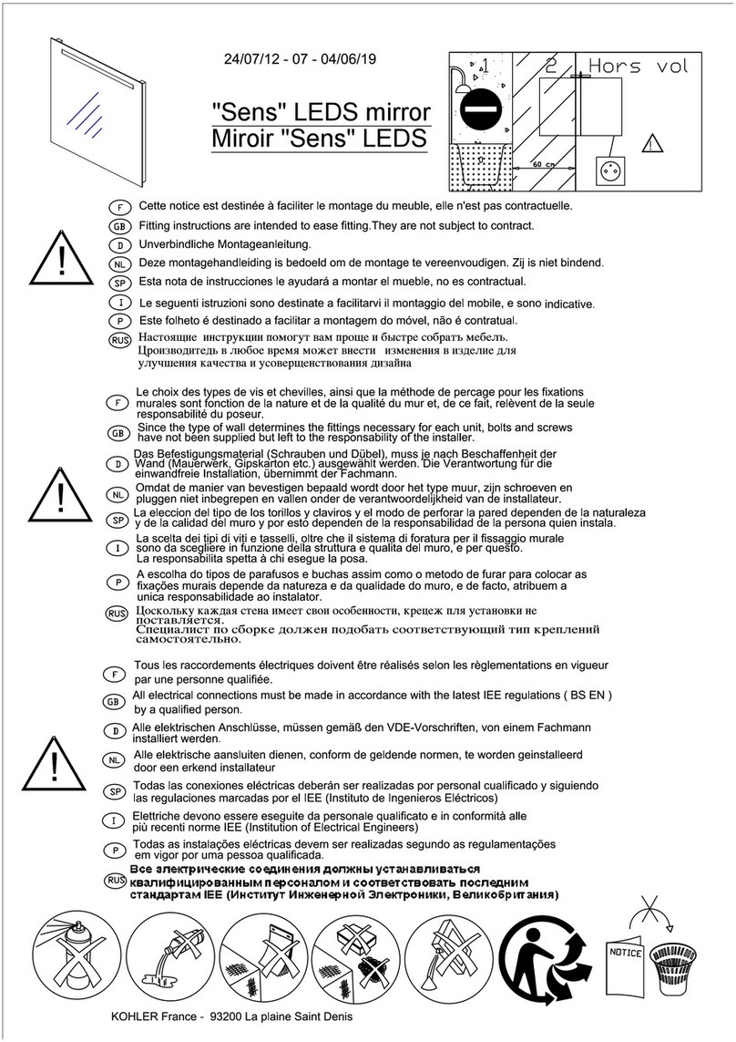 Kohler Sanijura Sens Series User manual Kohler Sanijura Sens Series User manual