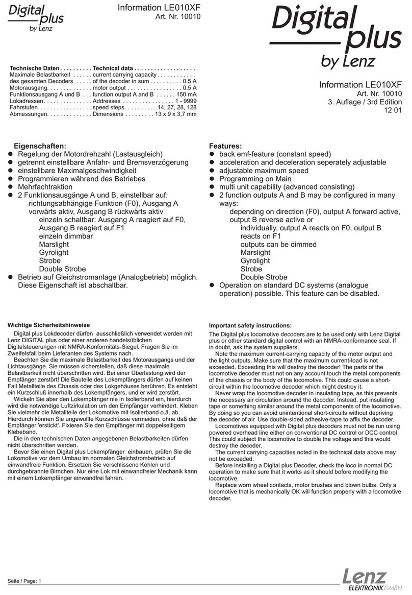 Lenz Digital plus LE010XF Information