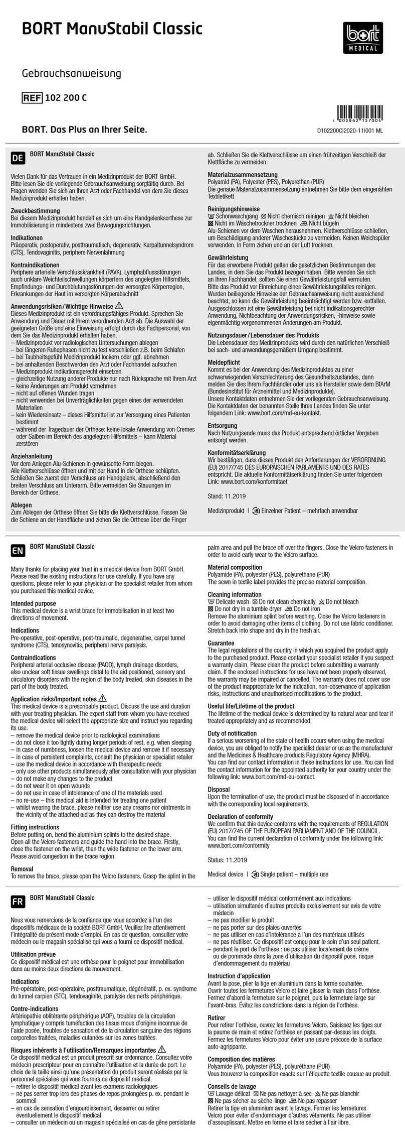 Bort ManuStabil Classic User manual