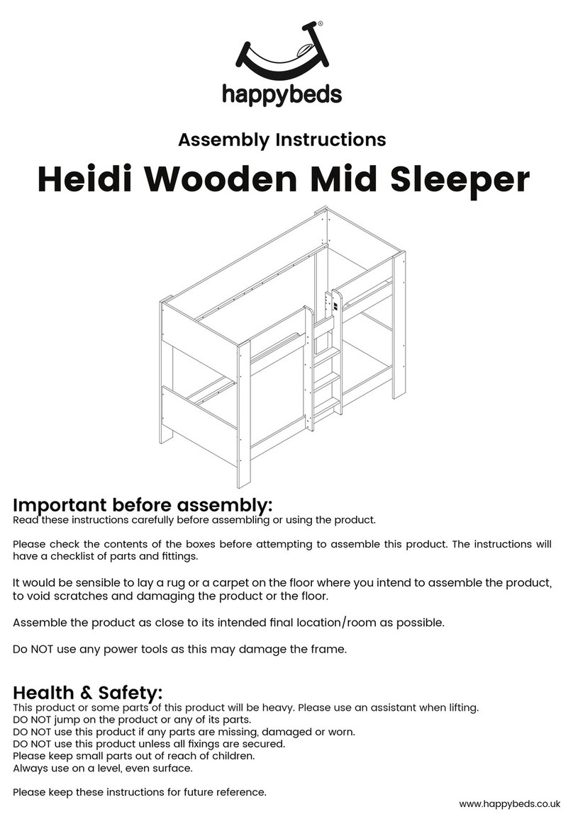 Happy Beds Heidi Wooden Mid Sleeper Assembly instructions
