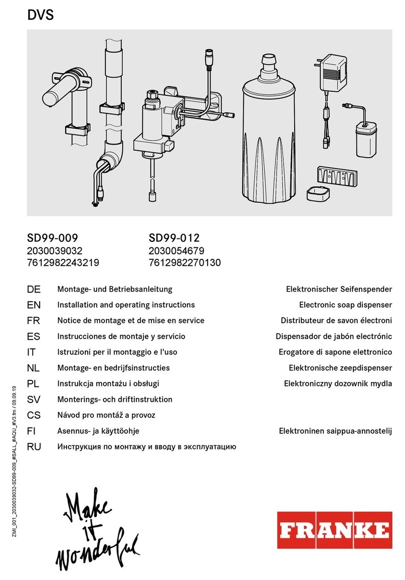 Franke DVS SD99-009 Installation and operating instructions Franke DVS SD99-009 Installation and operating instructions