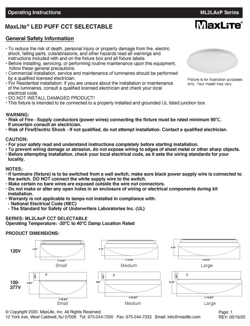 MaxLite ML2LA P Series operating instructions