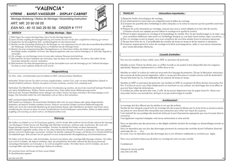 Links VALENCIA 20 90 08 05 Assembling Instruction