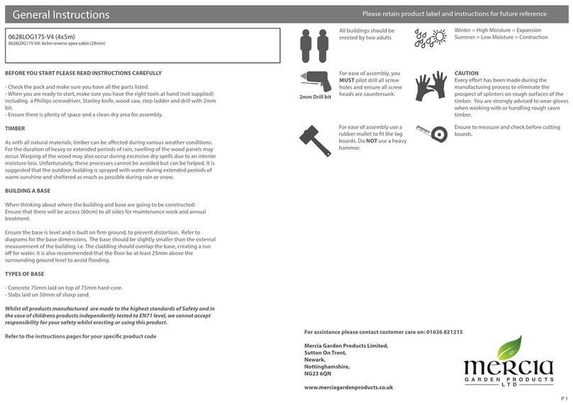 Mercia Garden Products 0628LOG175-V4 General instructions