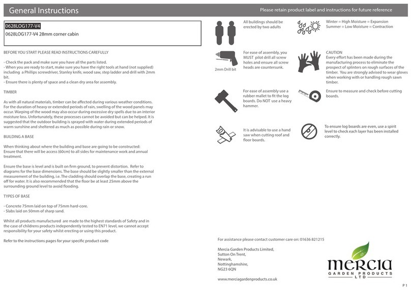 Mercia Garden Products 0628LOG177-V4 Instruction manual Mercia Garden Products 0628LOG177-V4 Instruction manual