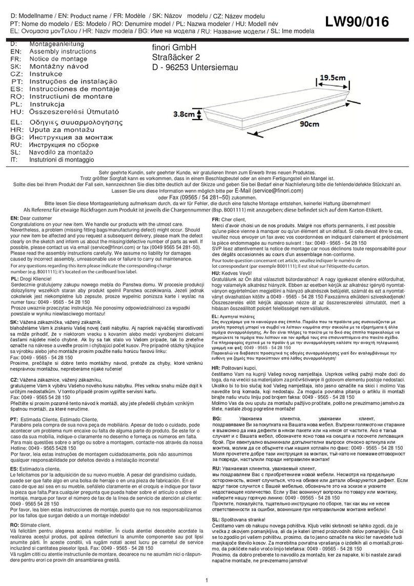 Finori LW90/016 User manual
