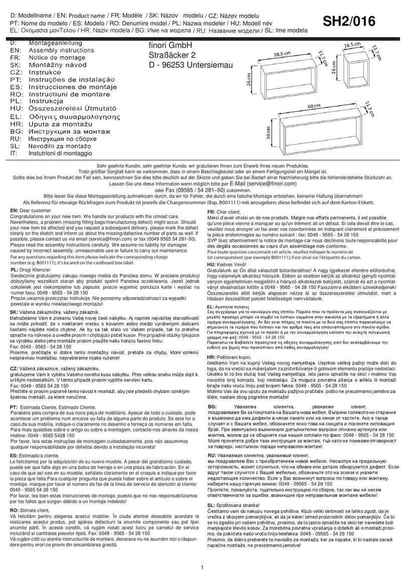 Finori SH2/016 User manual