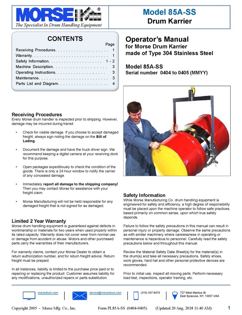 morse 85A-SS Operator's manual
