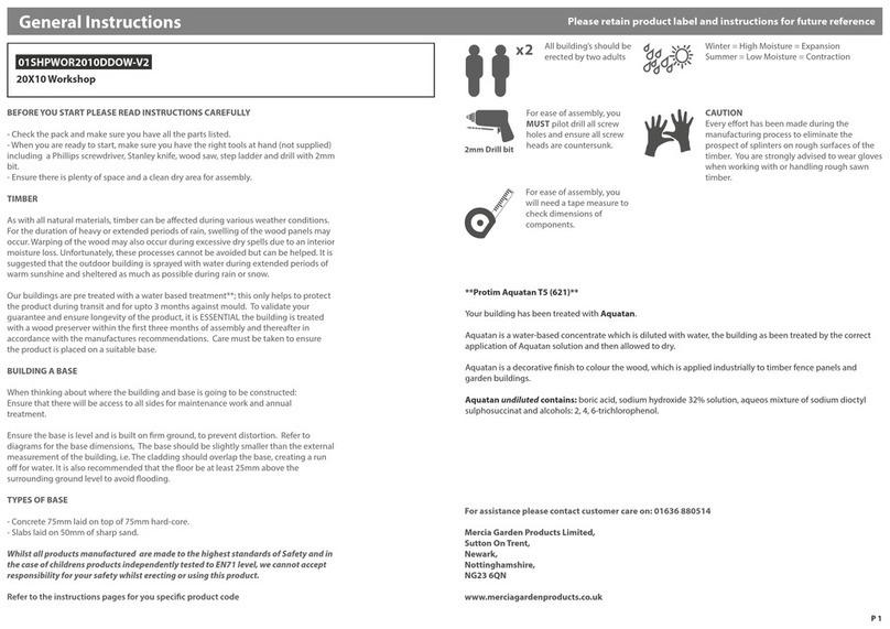 Mercia Garden Products 01SHPWOR2010DDOW-V2 Instruction manual Mercia Garden Products 01SHPWOR2010DDOW-V2 Instruction manual
